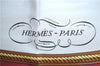 Authentic HERMES Carre 90 Scarf "REPRISE" Silk Bordeaux Red J8792