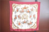 Authentic HERMES Carre 90 Scarf "REPRISE" Silk Bordeaux Red J8792