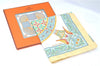 Authentic HERMES Carre 90 Scarf "Ciels Byzantins" Silk Yellow Blue Box J8800