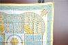 Authentic HERMES Carre 90 Scarf "Ciels Byzantins" Silk Yellow Blue Box J8800