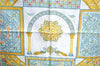 Authentic HERMES Carre 90 Scarf "Ciels Byzantins" Silk Yellow Blue Box J8800