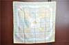 Authentic HERMES Carre 90 Scarf "Ciels Byzantins" Silk Yellow Blue Box J8800