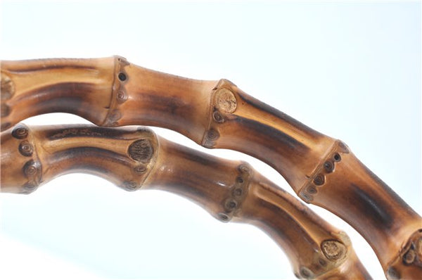 Authentic GUCCI Bamboo 2way Hand Shoulder Bag Purse Leather 323660 Blue J8808