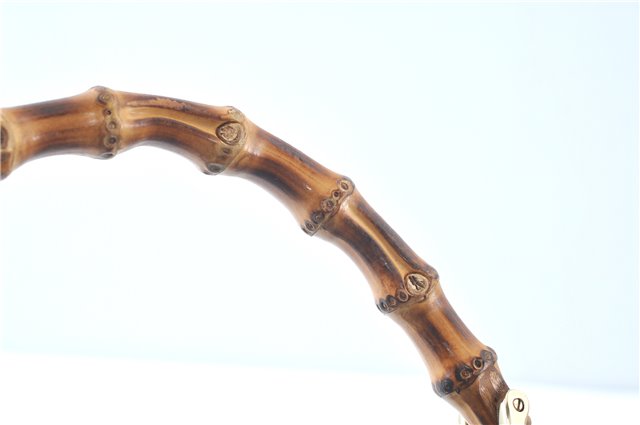 Authentic GUCCI Bamboo 2way Hand Shoulder Bag Purse Leather 323660 Blue J8808