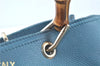 Authentic GUCCI Bamboo 2way Hand Shoulder Bag Purse Leather 323660 Blue J8808