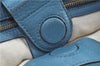 Authentic GUCCI Bamboo 2way Hand Shoulder Bag Purse Leather 323660 Blue J8808