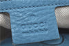 Authentic GUCCI Bamboo 2way Hand Shoulder Bag Purse Leather 323660 Blue J8808
