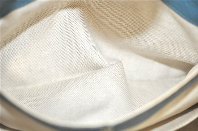 Authentic GUCCI Bamboo 2way Hand Shoulder Bag Purse Leather 323660 Blue J8808