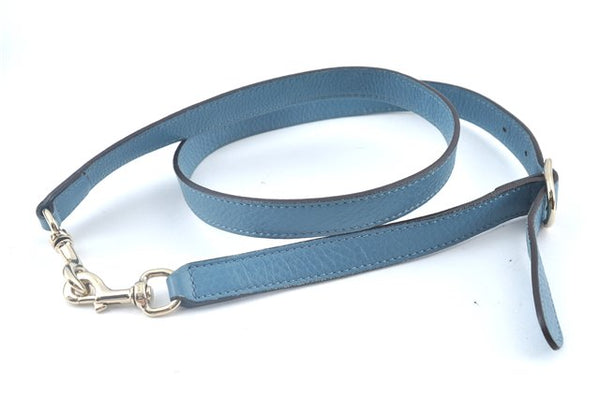 Authentic GUCCI Bamboo 2way Hand Shoulder Bag Purse Leather 323660 Blue J8808