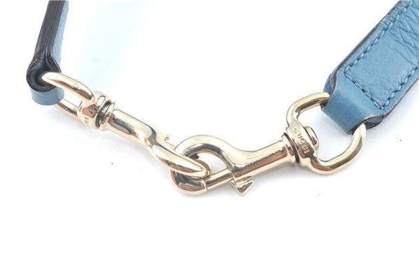 Authentic GUCCI Bamboo 2way Hand Shoulder Bag Purse Leather 323660 Blue J8808