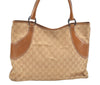 Authentic GUCCI Shoulder Tote Bag Purse GG Canvas Leather 113016 Beige J8833