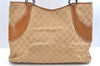 Authentic GUCCI Shoulder Tote Bag Purse GG Canvas Leather 113016 Beige J8833