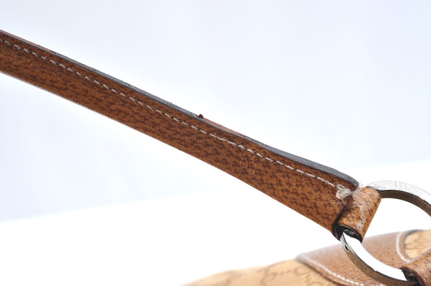 Authentic GUCCI Shoulder Tote Bag Purse GG Canvas Leather 113016 Beige J8833