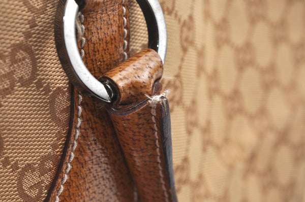 Authentic GUCCI Shoulder Tote Bag Purse GG Canvas Leather 113016 Beige J8833