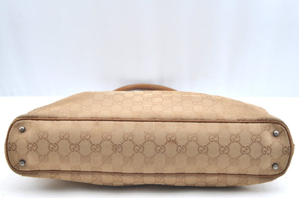 Authentic GUCCI Shoulder Tote Bag Purse GG Canvas Leather 113016 Beige J8833
