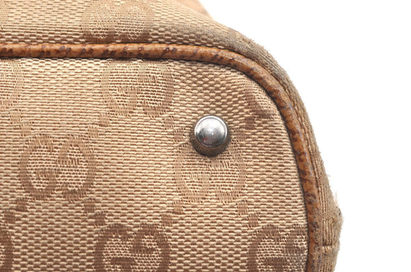 Authentic GUCCI Shoulder Tote Bag Purse GG Canvas Leather 113016 Beige J8833