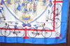 Authentic HERMES Carre 90 Scarf "LES BECANES" Silk Blue J8846