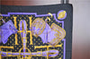 Authentic HERMES Carre 90 Scarf "SELLES A HOUSSE" Silk Black Purple J8847