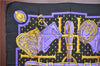 Authentic HERMES Carre 90 Scarf "SELLES A HOUSSE" Silk Black Purple Gold J8848