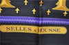 Authentic HERMES Carre 90 Scarf "SELLES A HOUSSE" Silk Black Purple Gold J8848