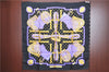 Authentic HERMES Carre 90 Scarf "SELLES A HOUSSE" Silk Black Purple Gold J8848