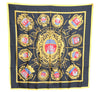 Authentic HERMES Carre 90 Scarf "LES ARMES DE PARIS" Silk Yellow J8851