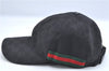 Authentic GUCCI Web Sherry Line Cap GG Canvas Leather Size XL 200035 Black J8856