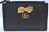 Authentic GUCCI GG Marmont Double G Bifold Wallet Leather 524300 Black J8858