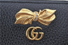 Authentic GUCCI GG Marmont Double G Bifold Wallet Leather 524300 Black J8858