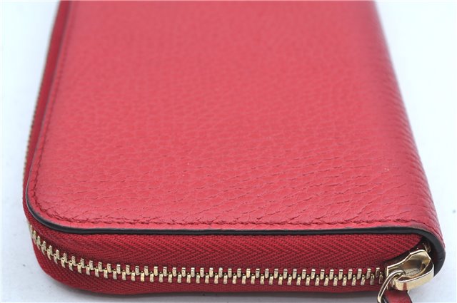 Authentic GUCCI Interlocking G Long Wallet Purse Leather 449347 Red J8860