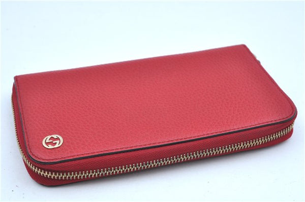 Authentic GUCCI Interlocking G Long Wallet Purse Leather 449347 Red J8860