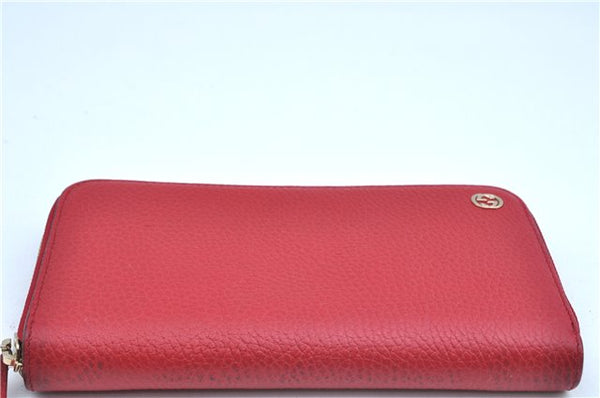 Authentic GUCCI Interlocking G Long Wallet Purse Leather 449347 Red J8860