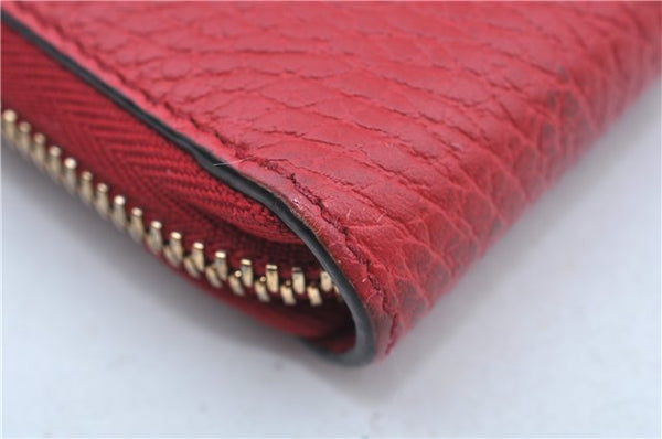 Authentic GUCCI Interlocking G Long Wallet Purse Leather 449347 Red J8860