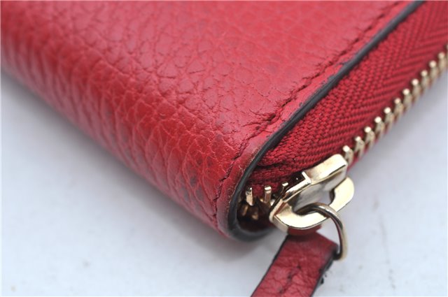 Authentic GUCCI Interlocking G Long Wallet Purse Leather 449347 Red J8860