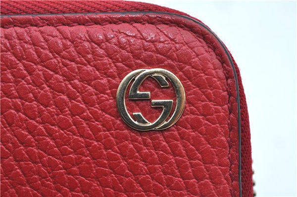 Authentic GUCCI Interlocking G Long Wallet Purse Leather 449347 Red J8860