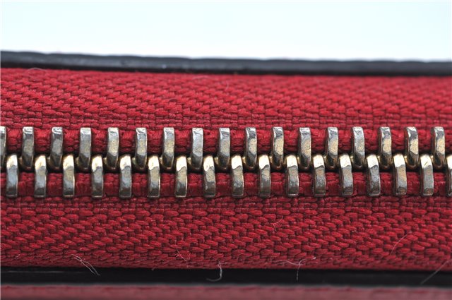 Authentic GUCCI Interlocking G Long Wallet Purse Leather 449347 Red J8860