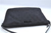 Authentic GUCCI Hand Bag Pouch Purse GG Canvas Leather 07198 Black J8878