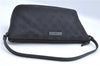 Authentic GUCCI Hand Bag Pouch Purse GG Canvas Leather 07198 Black J8878