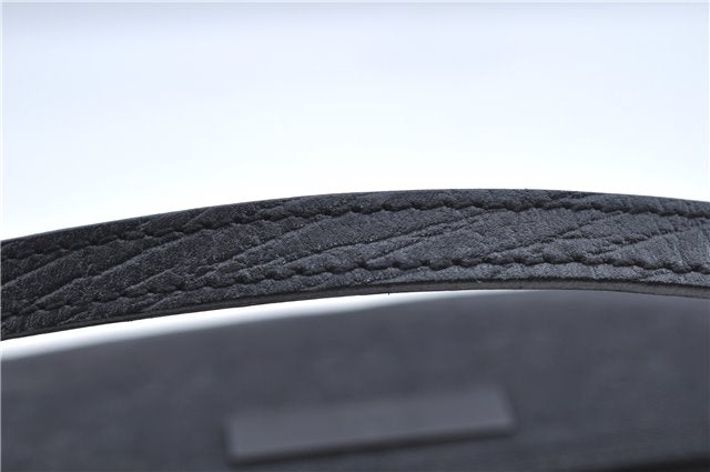 Authentic GUCCI Hand Bag Pouch Purse GG Canvas Leather 07198 Black J8878