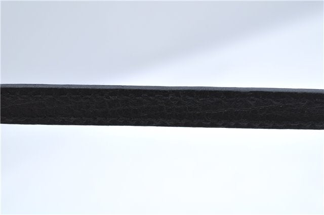 Authentic GUCCI Hand Bag Pouch Purse GG Canvas Leather 07198 Black J8878