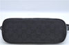 Authentic GUCCI Hand Bag Pouch Purse GG Canvas Leather 07198 Black J8878