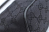Authentic GUCCI Hand Bag Pouch Purse GG Canvas Leather 07198 Black J8878