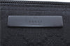 Authentic GUCCI Hand Bag Pouch Purse GG Canvas Leather 07198 Black J8878