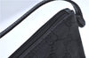 Authentic GUCCI Hand Bag Pouch Purse GG Canvas Leather 07198 Black J8878