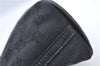 Authentic GUCCI Hand Bag Pouch Purse GG Canvas Leather 07198 Black J8878