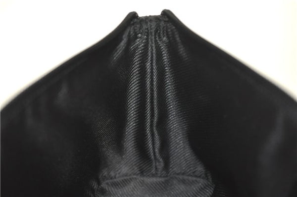 Authentic GUCCI Hand Bag Pouch Purse GG Canvas Leather 07198 Black J8878