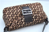 Authentic FENDI Mamma Baguette Shoulder Hand Bag Unborn Calf Leather Brown J8884