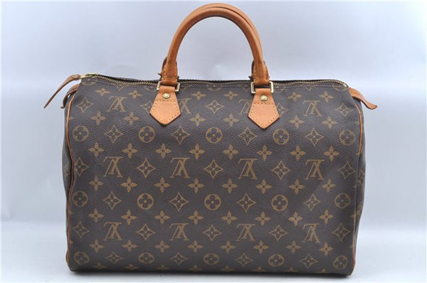 Authentic Louis Vuitton Monogram Speedy 35 Hand Boston Bag M41524 LV J8899