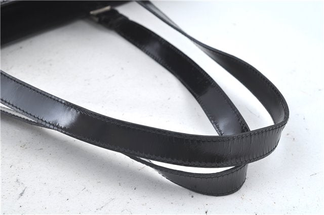 Authentic GUCCI Shoulder Tote Bag Nylon Enamel 0021039 Black J8912