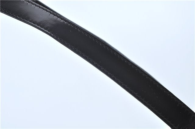 Authentic GUCCI Shoulder Tote Bag Nylon Enamel 0021039 Black J8912